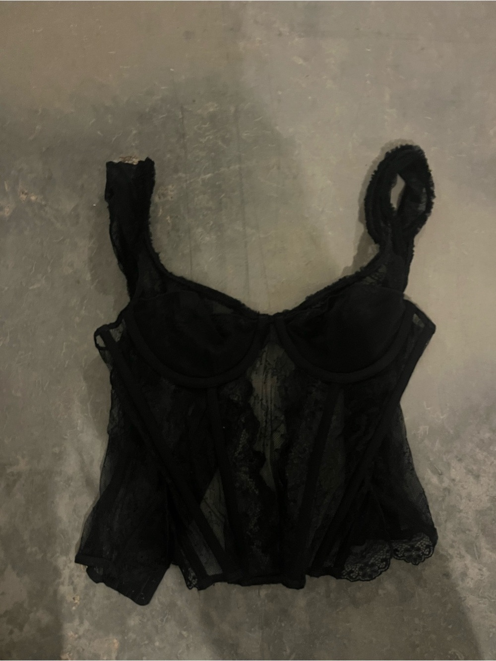 Lioness Black Lace Bustier Top with Underwire